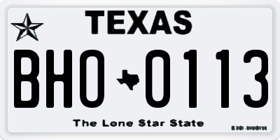 TX license plate BHO0113