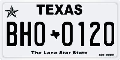 TX license plate BHO0120