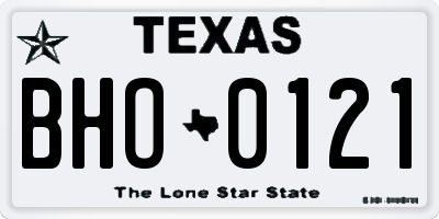 TX license plate BHO0121