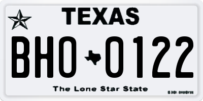 TX license plate BHO0122