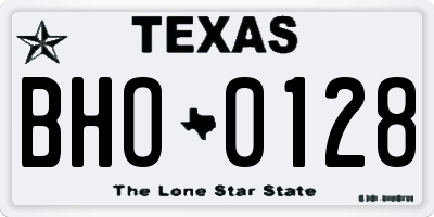 TX license plate BHO0128