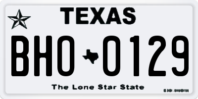 TX license plate BHO0129