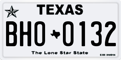 TX license plate BHO0132