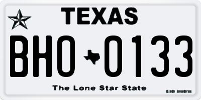 TX license plate BHO0133