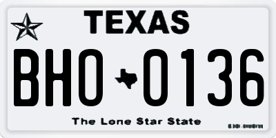 TX license plate BHO0136