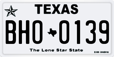TX license plate BHO0139