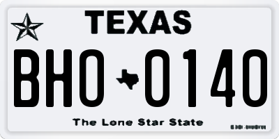 TX license plate BHO0140