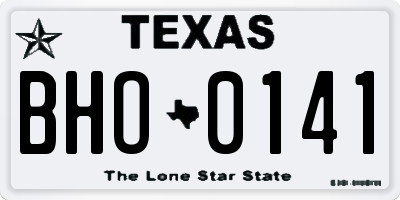 TX license plate BHO0141