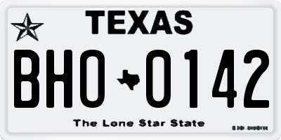 TX license plate BHO0142