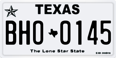 TX license plate BHO0145