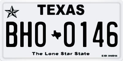 TX license plate BHO0146