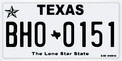 TX license plate BHO0151
