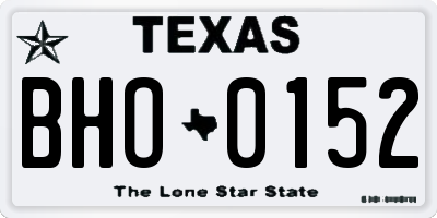 TX license plate BHO0152