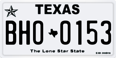 TX license plate BHO0153