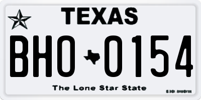 TX license plate BHO0154