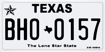 TX license plate BHO0157