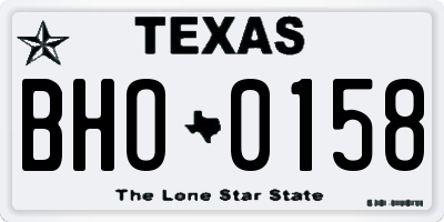 TX license plate BHO0158