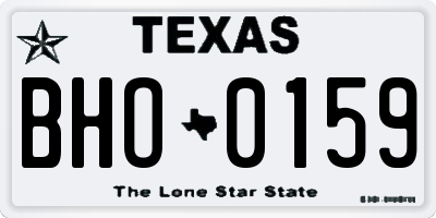 TX license plate BHO0159