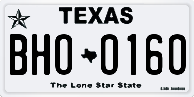 TX license plate BHO0160