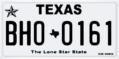TX license plate BHO0161