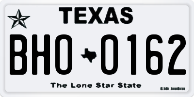 TX license plate BHO0162