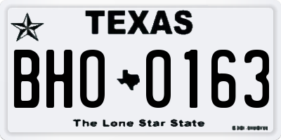 TX license plate BHO0163