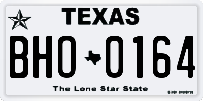 TX license plate BHO0164