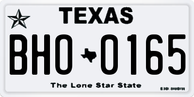 TX license plate BHO0165