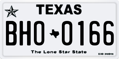 TX license plate BHO0166