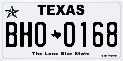 TX license plate BHO0168
