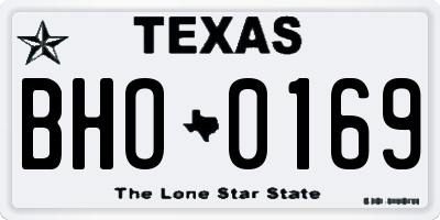 TX license plate BHO0169