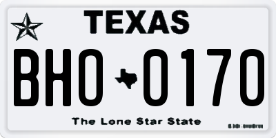 TX license plate BHO0170