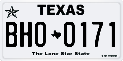 TX license plate BHO0171