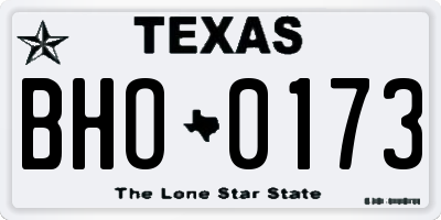 TX license plate BHO0173