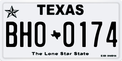 TX license plate BHO0174