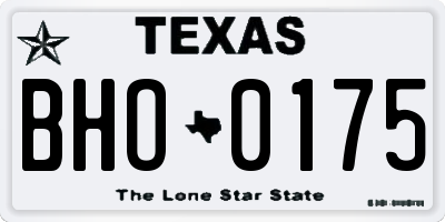 TX license plate BHO0175