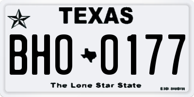 TX license plate BHO0177
