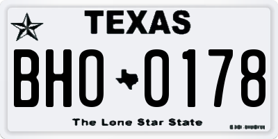 TX license plate BHO0178