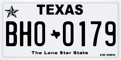 TX license plate BHO0179