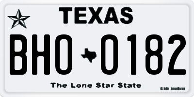 TX license plate BHO0182