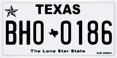 TX license plate BHO0186