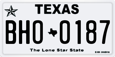 TX license plate BHO0187