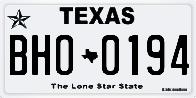 TX license plate BHO0194
