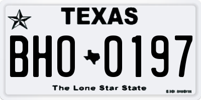 TX license plate BHO0197