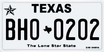 TX license plate BHO0202