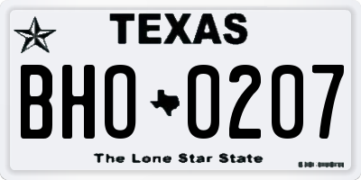 TX license plate BHO0207