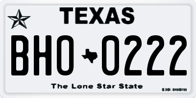 TX license plate BHO0222
