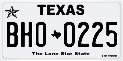 TX license plate BHO0225