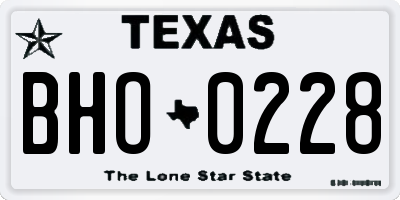 TX license plate BHO0228