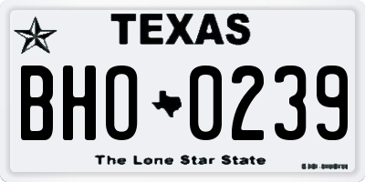 TX license plate BHO0239